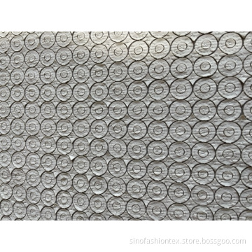 mesh and lazer cut leather imetation embroidery fabric